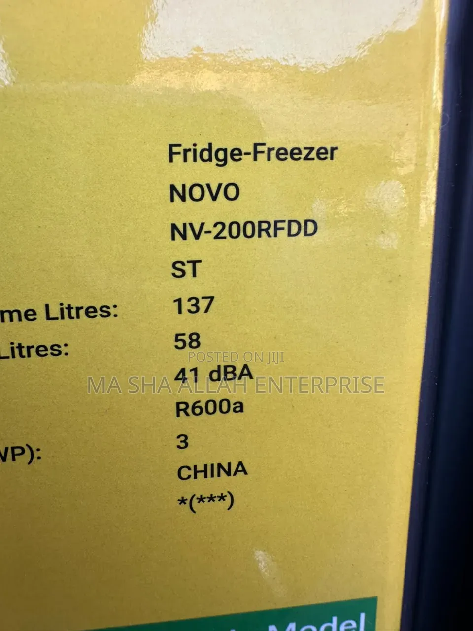 Quality 195 Liters Novo Top Freezer Double Door Refrigerator