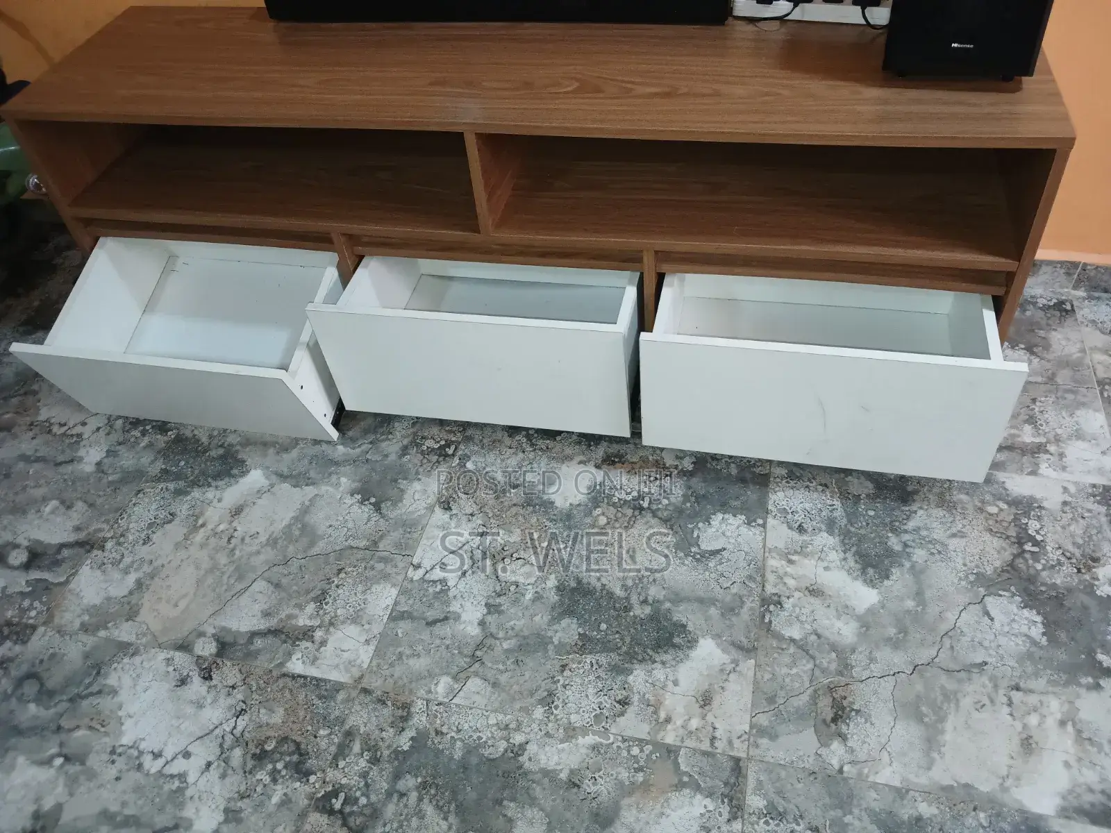 Wooden TV Stand With Drawers