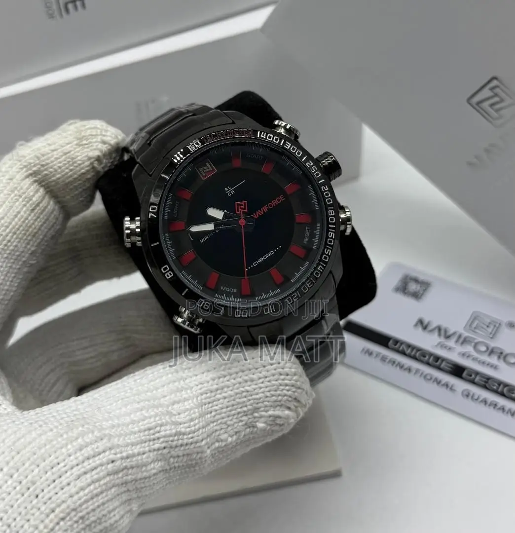Black Chrome Naviforce Watch