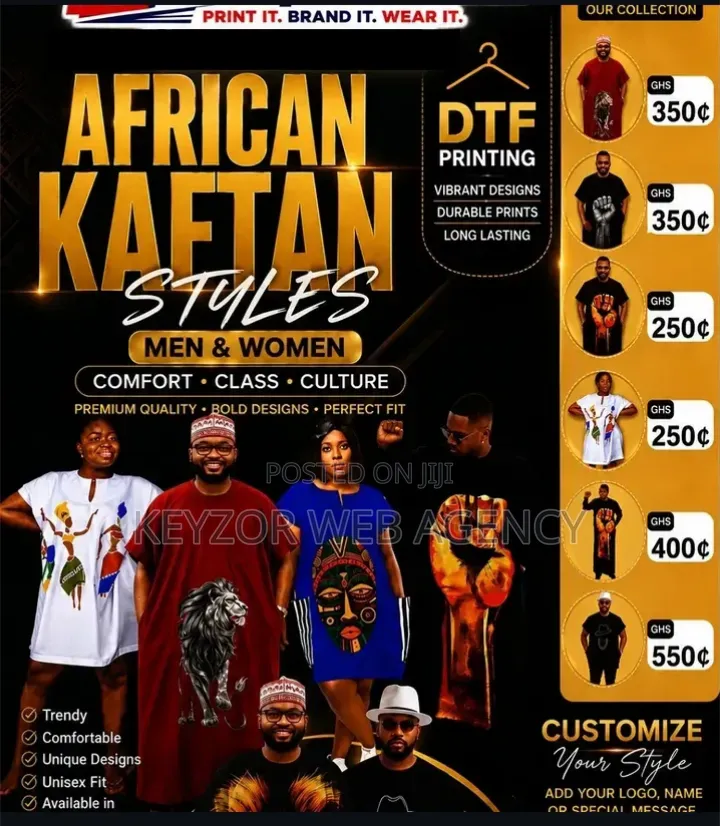 WE Make Kaftan & Print DTF Design on Them for Your Event and Occasion