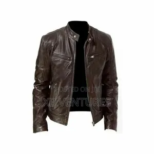 Stylish and Durable Men's
Leather Jacket - Brown