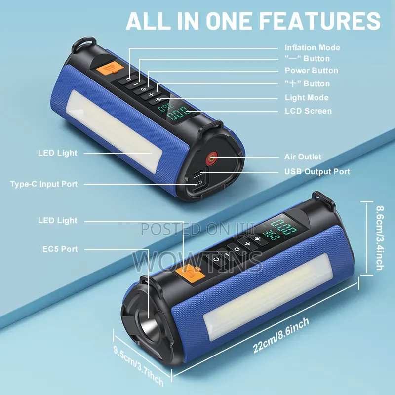 Tire Air Compressor and Jump Starter