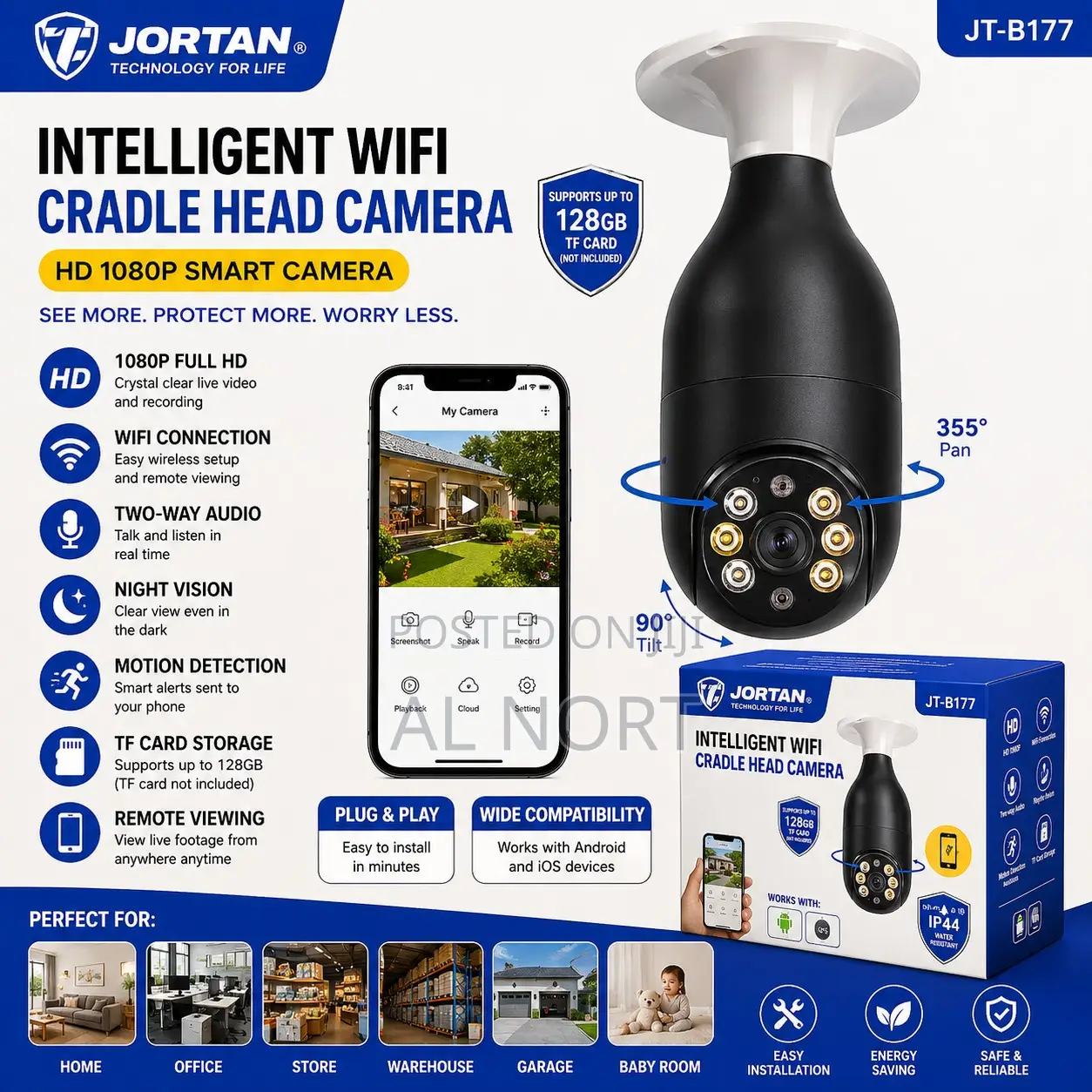 JORTAN JT-8177 Intelligent WiFi Cradle Head Camera