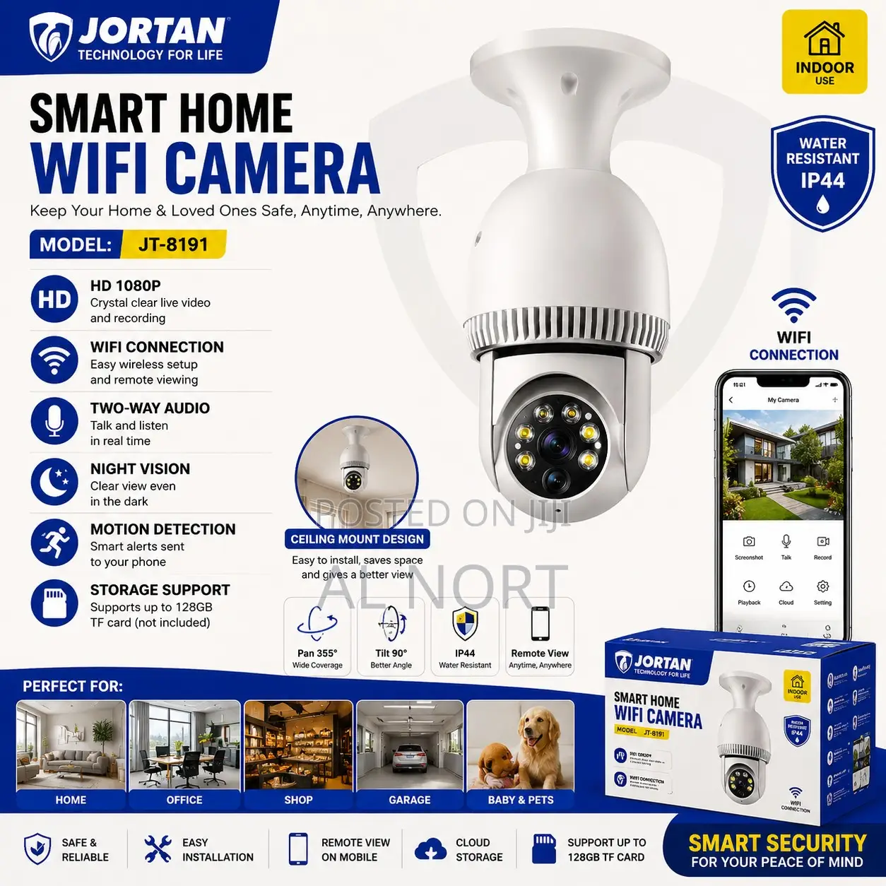 JORTAN JT-8191 Smart Smoke Sensor WiFi Camera