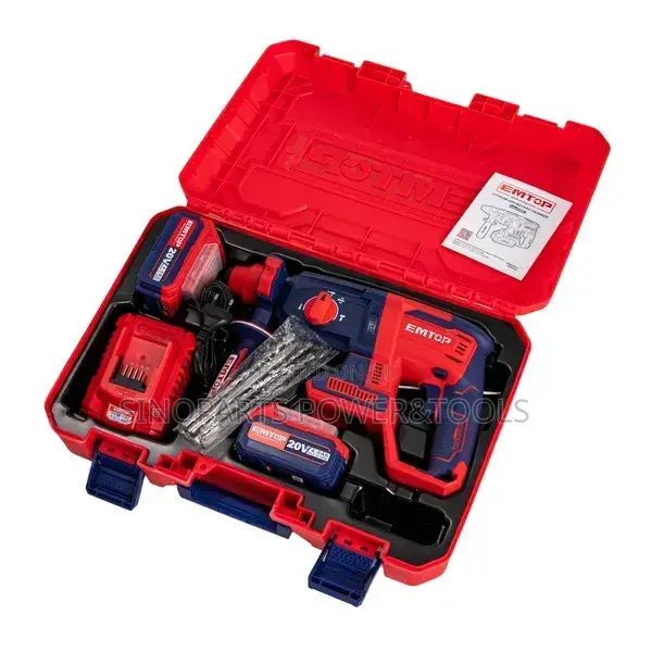 EMTOP ELRH202287 20V Brushless Rotary Hammer 2x4.0Ah