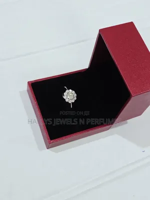 Sterling Silver Moissanite Diamond Engagement or Promise Ring,