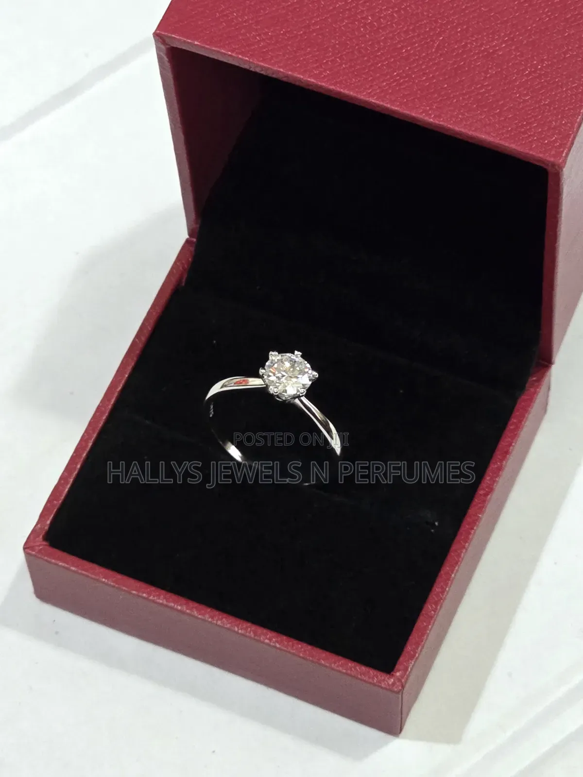 Sterling Silver Moissanite Diamond Engagement or Promise Ring,