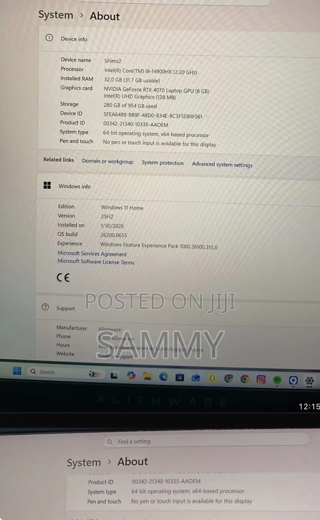 Laptop Alienware M18 R2 32GB Intel Core i9 SSD 1T