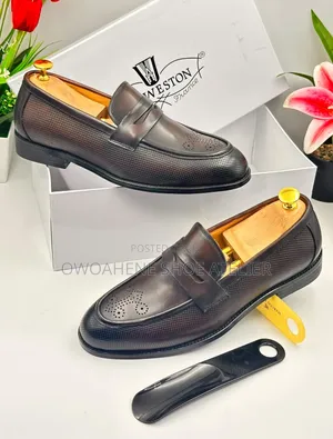 J.M. Weston Brown Leather Dress Loafer