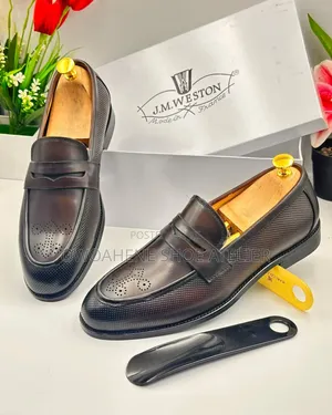 J.M. Weston Brown Leather Dress Loafer