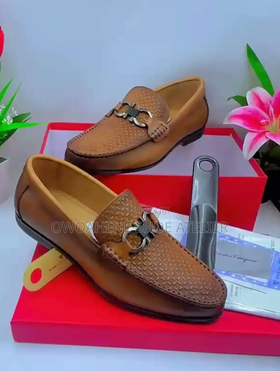 FERRAGAMO Parigi Woven Leather Driving Loafer