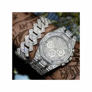 Luxury Men's Watch Bracelet Full Crystal Casual Quartz Watch