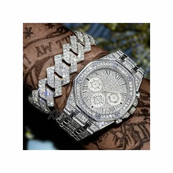 Luxury Men's Watch Bracelet Full Crystal Casual Quartz Watch