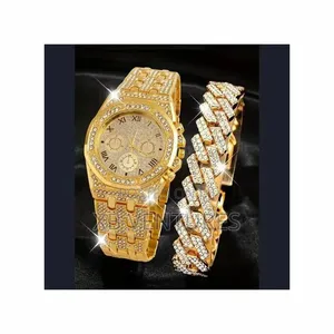 Luxury Men's Watch Bracelet Full Crystal Casual Quartz Watch