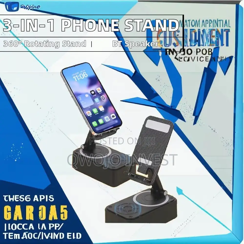 3in1 Phone Stand With Bluetooth Speaker