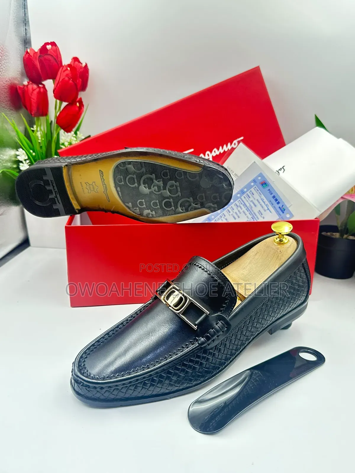 Ferragamo Men's Black Dress Loafers