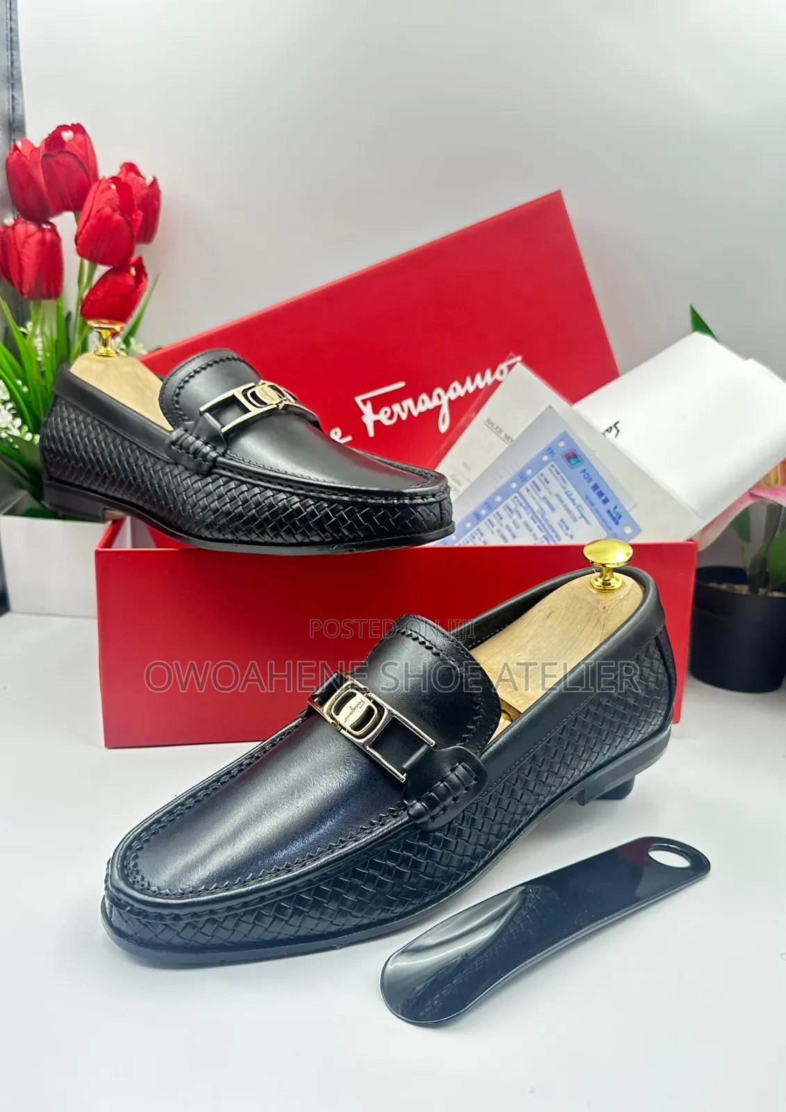 Ferragamo Men's Black Dress Loafers
