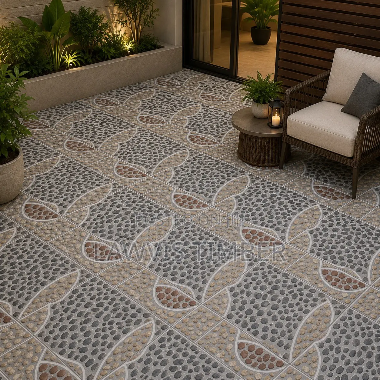 40x40cm Natural Pebble Stone Design Floor Tiles