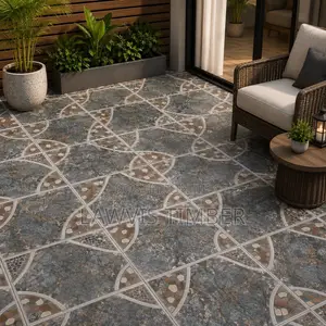 40x40cm Charcoal Pebble Stone Floor Tiles