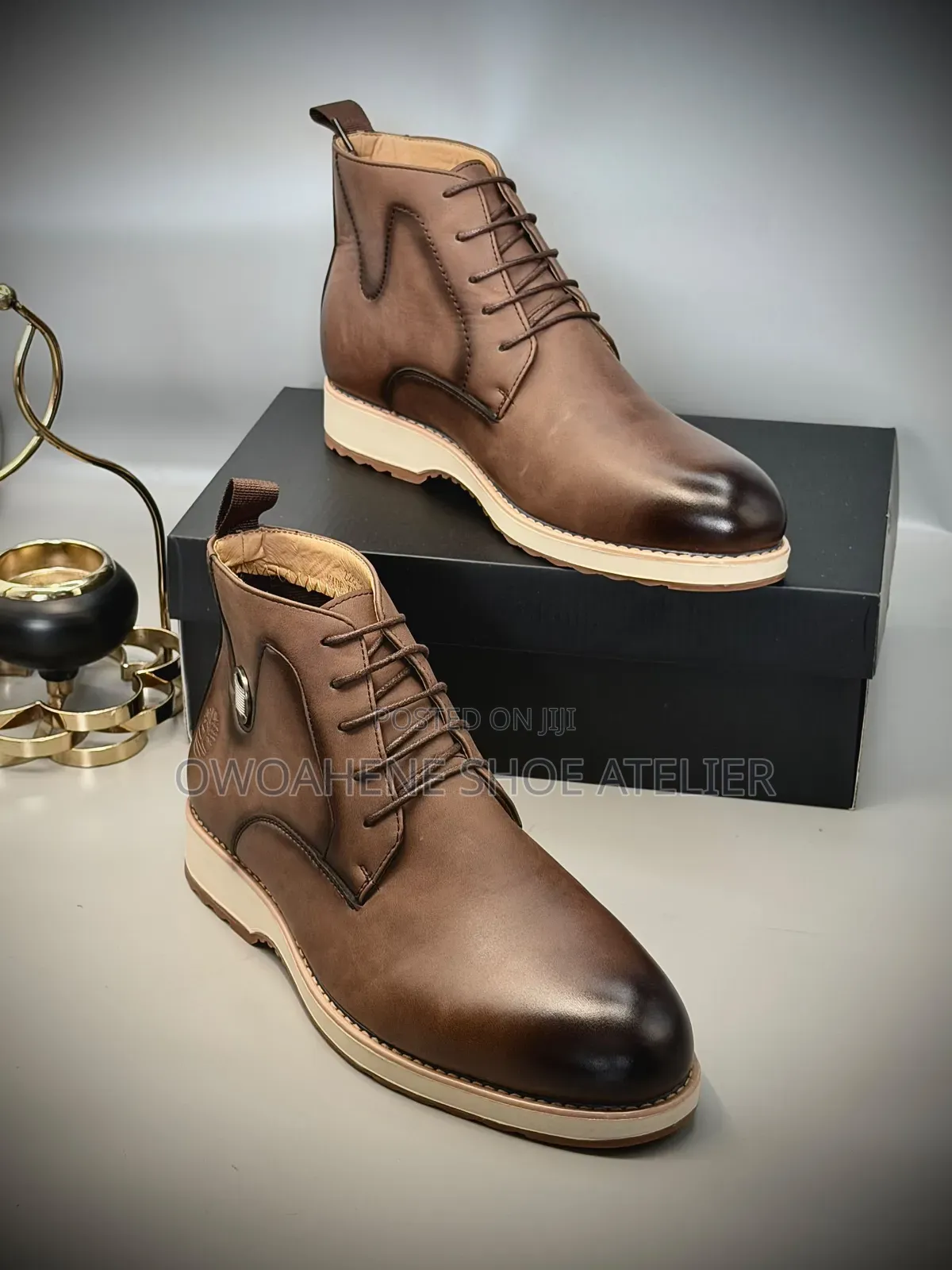 Timberland Burnished Brown Leather Dress Chukka Boots