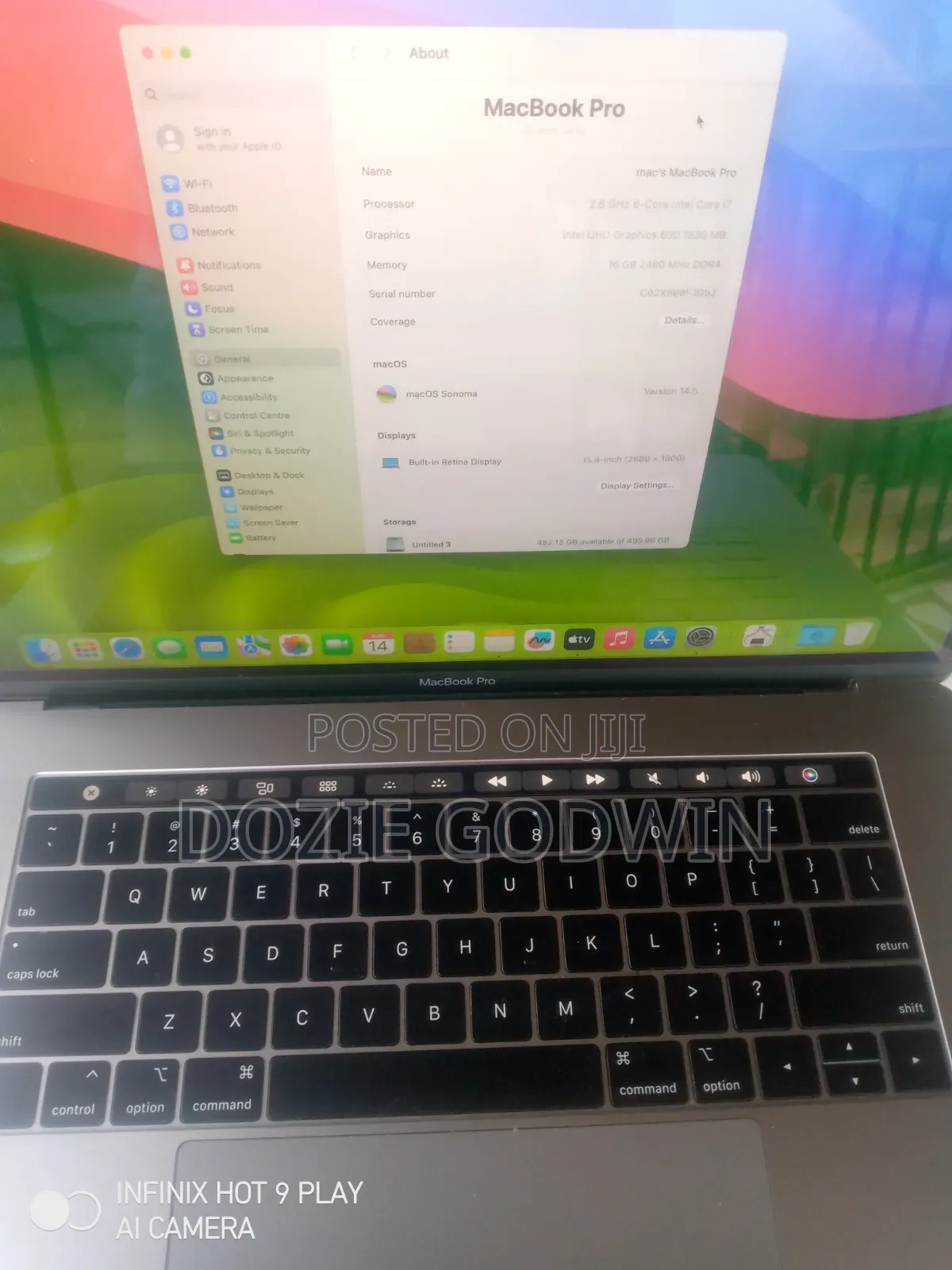 Laptop Apple MacBook 2018 16GB Intel Core i7 SSD 512GB