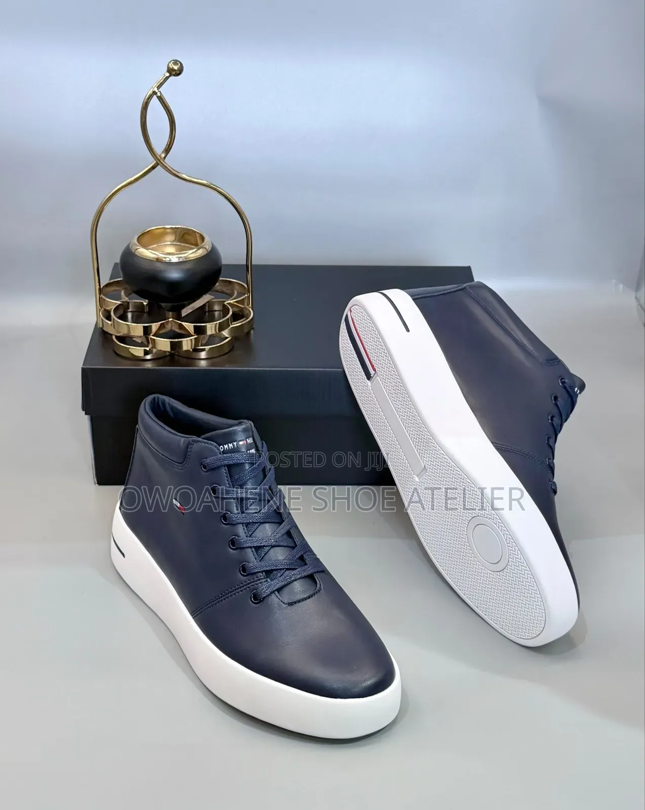 Tommy Hilfiger Modern Vulc Leather High-Top Sneaker (Navy Blue/Desert)