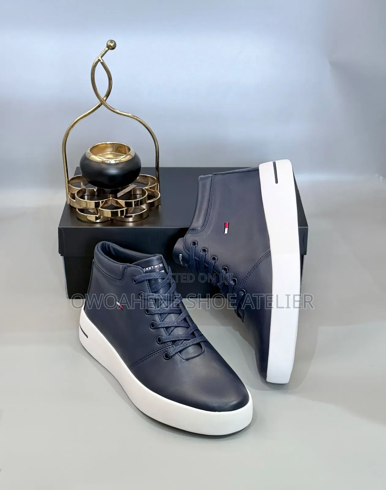 Tommy Hilfiger Modern Vulc Leather High-Top Sneaker (Navy Blue/Desert)