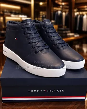 Tommy Hilfiger Modern Vulc Leather High-Top Sneaker (Navy Blue/Desert)