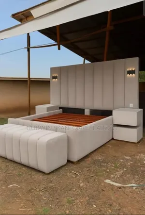 Queen Size Bed Frame and Side Drawer and Ottoman Available