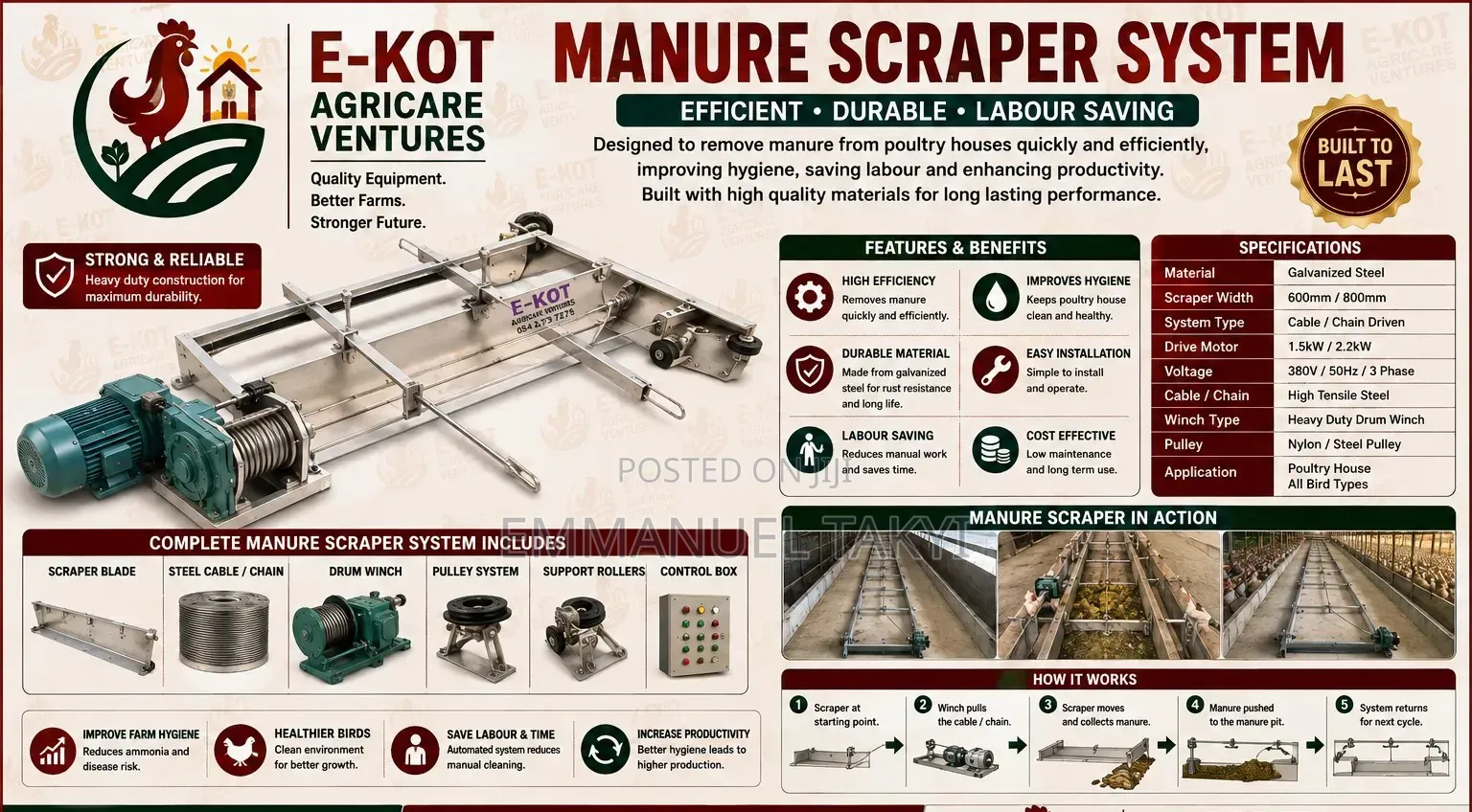 Manure Scrapper Machine