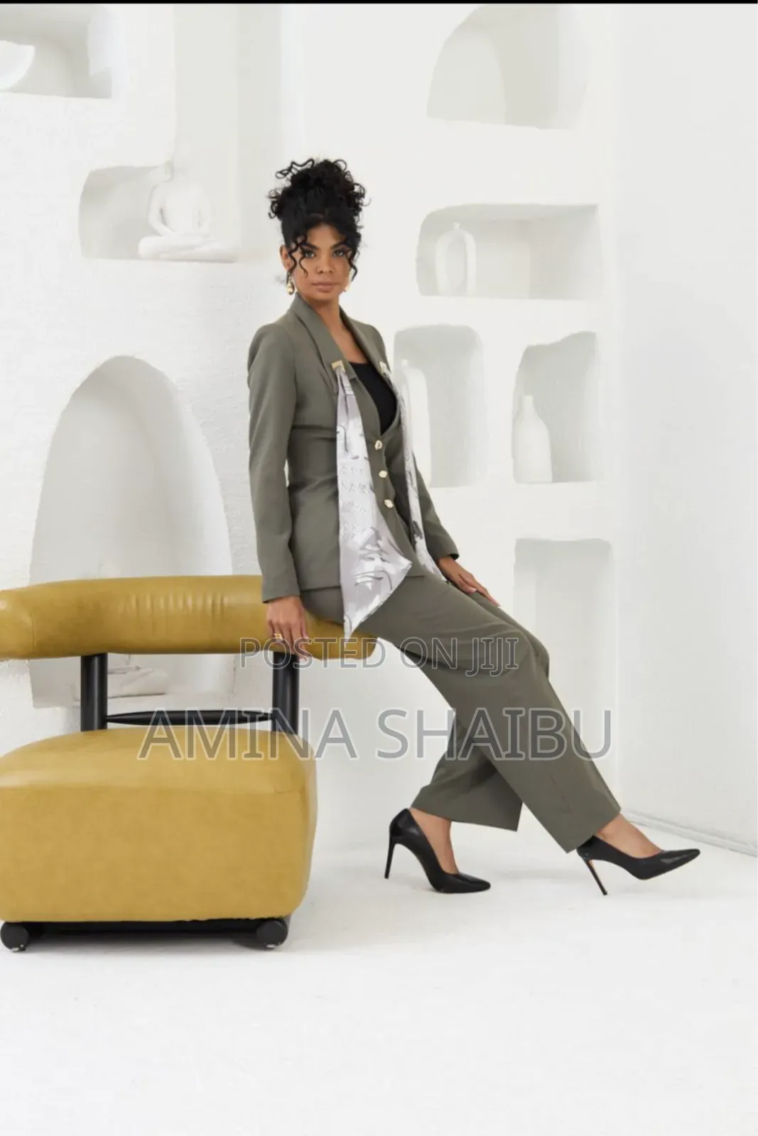 Premium Power Suit - Olive | She by as Professional Women