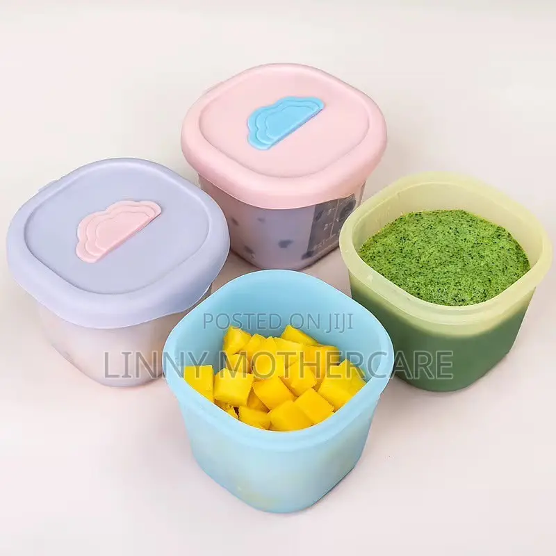 4pcs Silicone Baby Food Storage Containers