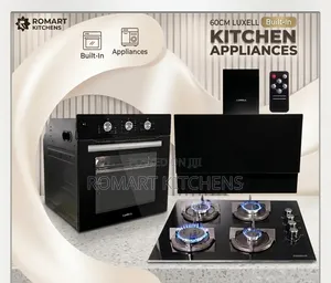 Promo. 60cm Inbuilt Glass Kitchen Set. Oven, Burner and Heat Extractor