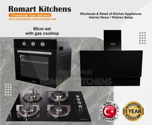 Turkish 60cm Inbuilt Kitchen Set. Oven, Burner and Heat Extractor