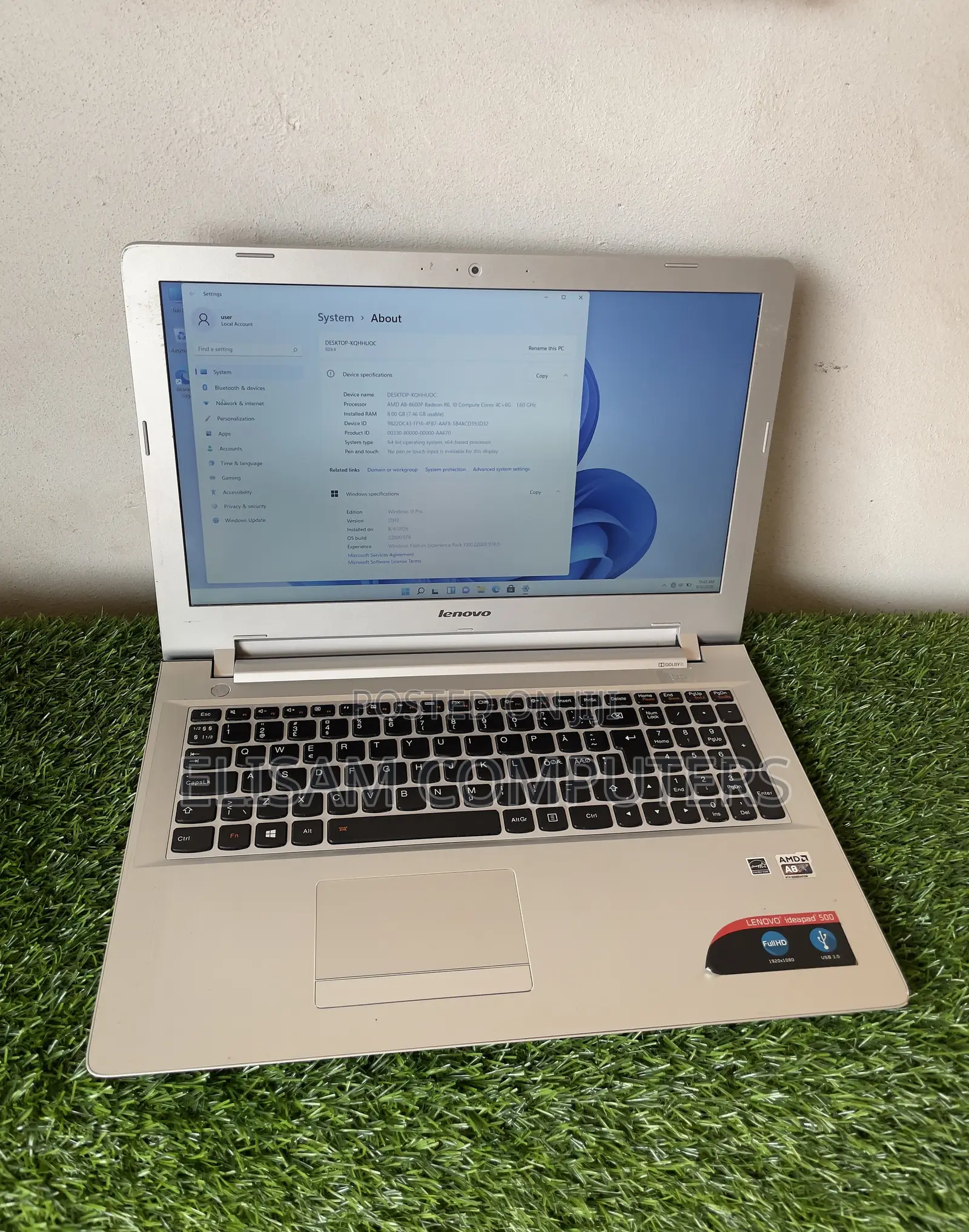 Laptop Lenovo IdeaPad 500S 8GB AMD A8 SSD 128GB