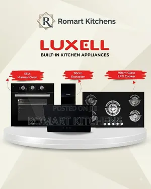 Luxell 90cm Inbuilt Glass Burner Set. Oven, Hob and Heat Extractor