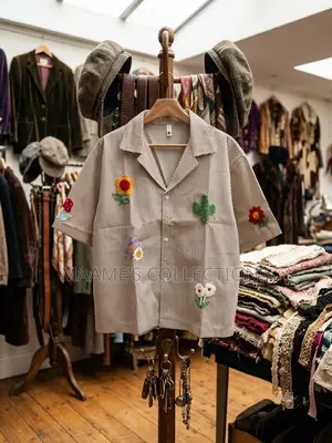Casual Short-Sleeve Button-Down Shirt