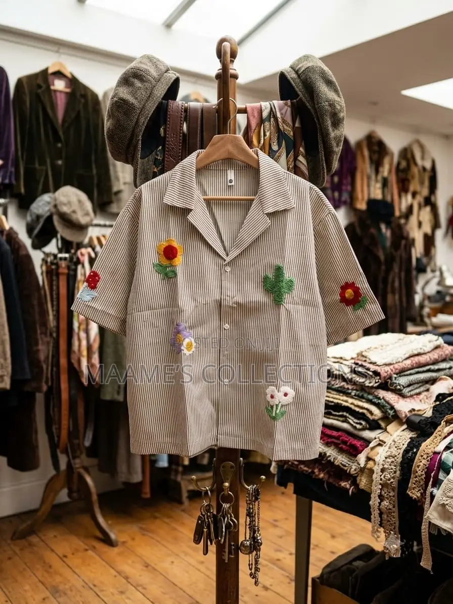 Casual Short-Sleeve Button-Down Shirt