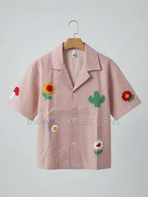 Casual Short-Sleeve Button-Down Shirt