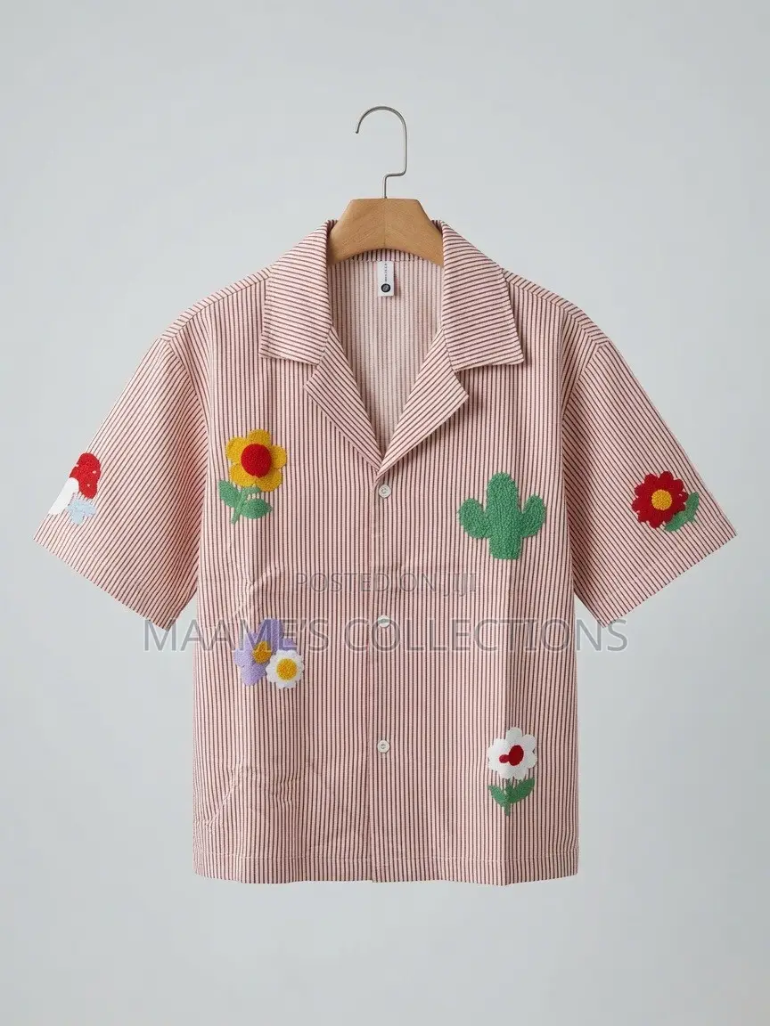 Casual Short-Sleeve Button-Down Shirt
