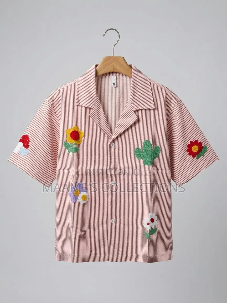 Casual Short-Sleeve Button-Down Shirt