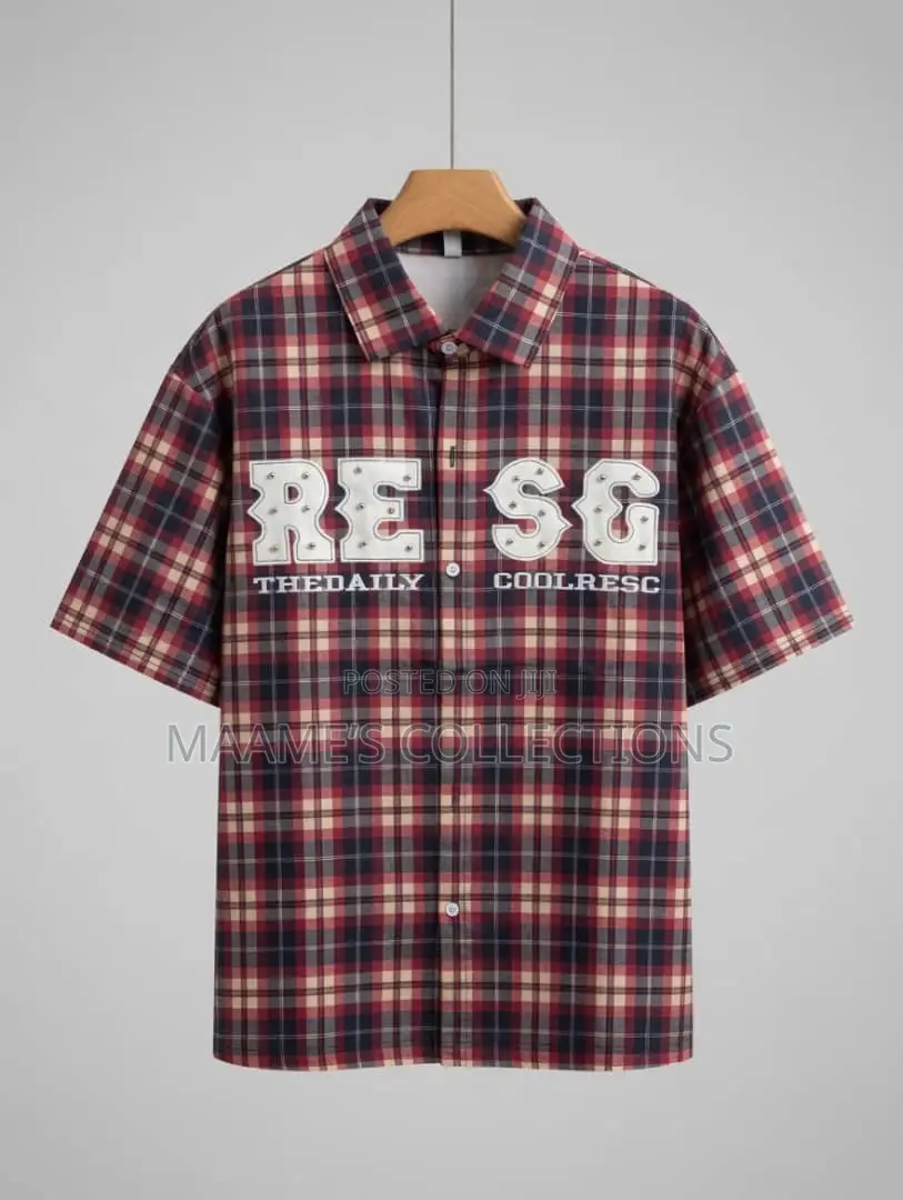 Casual Short-Sleeve Button-Down Shirt