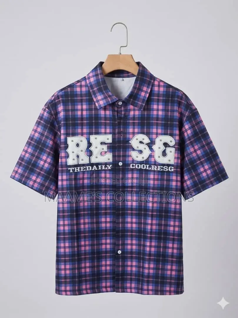 Casual Short-Sleeve Button-Down Shirt