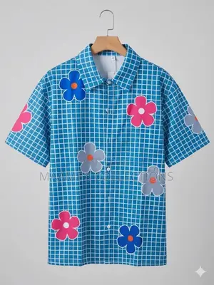 Casual Short-Sleeve Button-Down Shirt