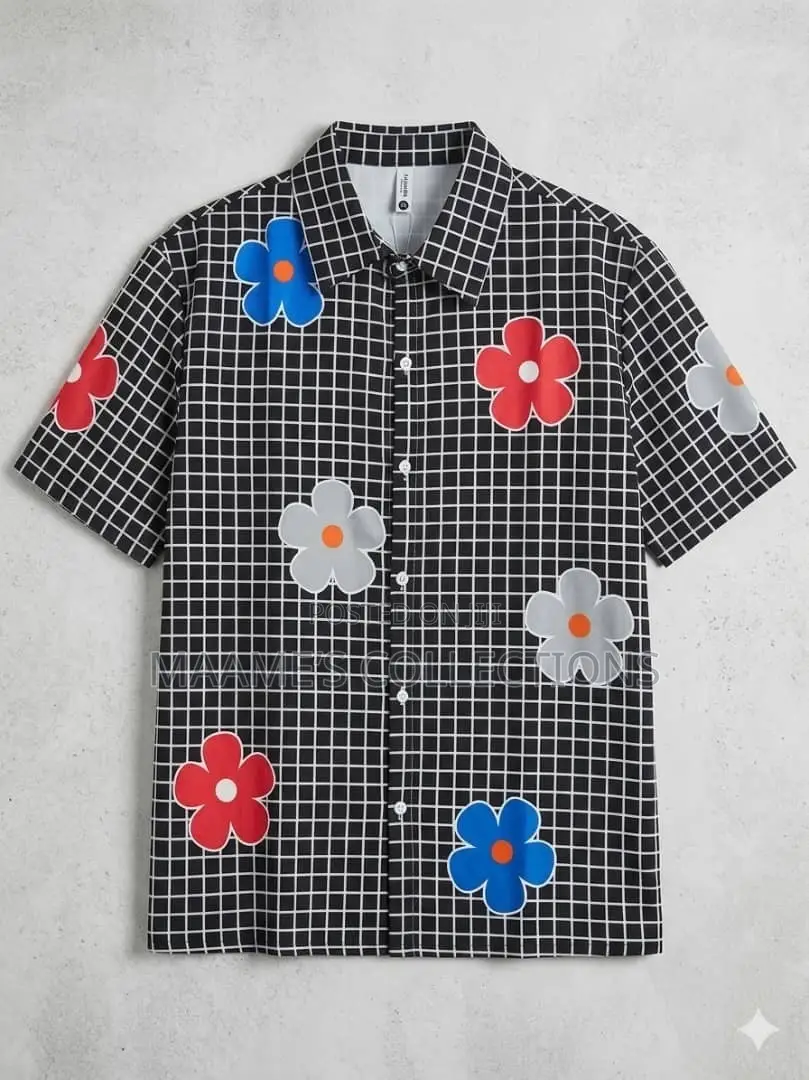Casual Short-Sleeve Button-Down Shirt