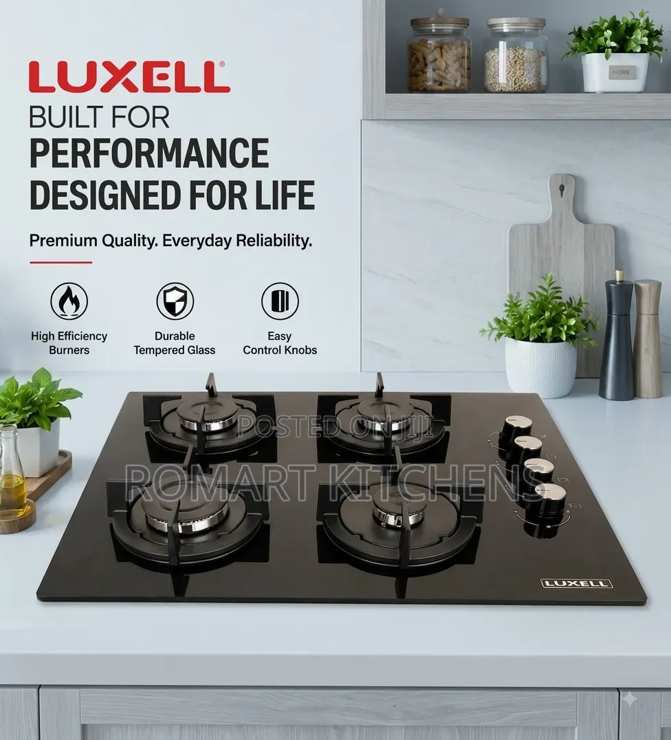 Turkish Luxell 60cm Inbuilt Glass Burner. With Auto Ignition Switch