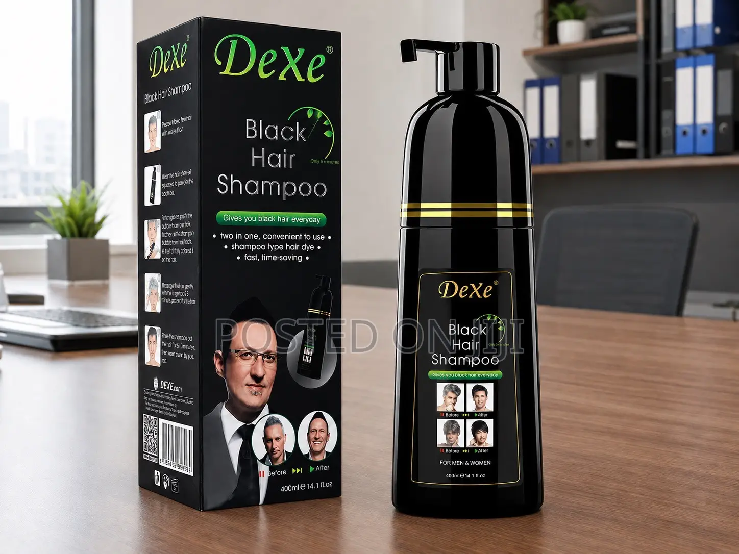 Dexe Black Hair Dye Shampoo Super Long Lasting.