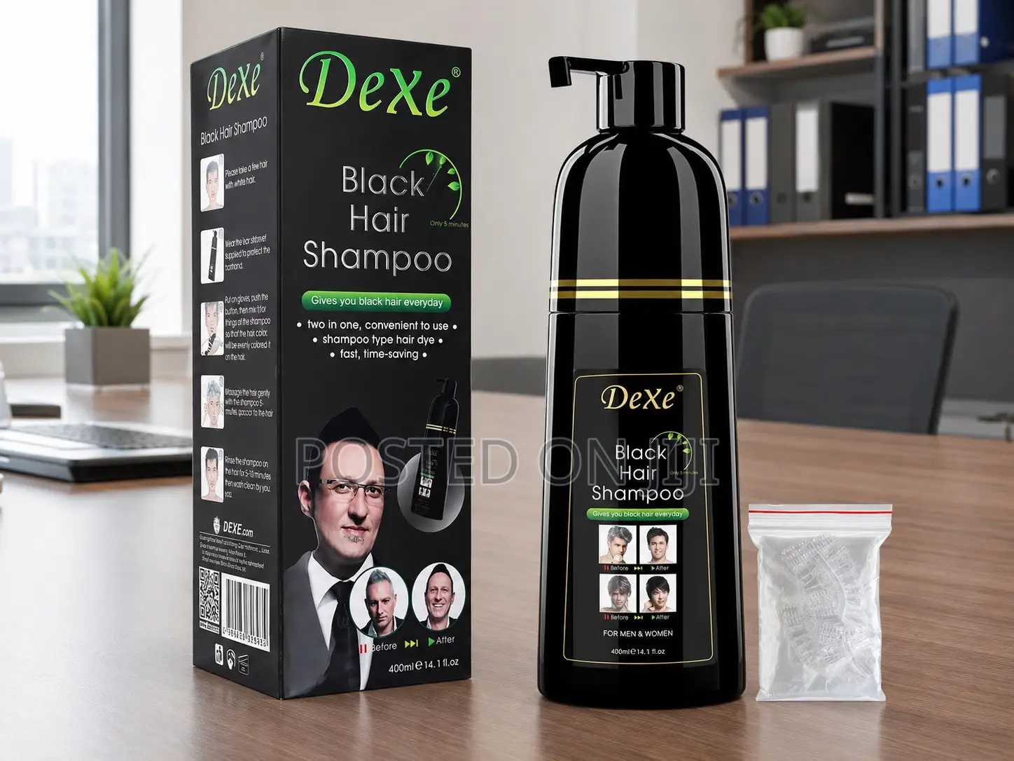 Dexe Black Hair Dye Shampoo Super Long Lasting.