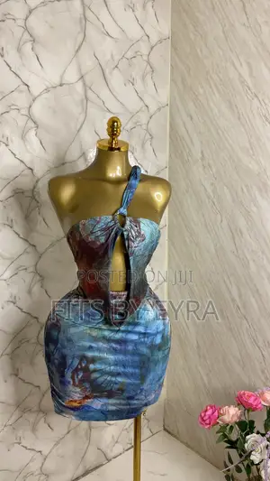 Sexy Blue/Brown Club Mini Dress