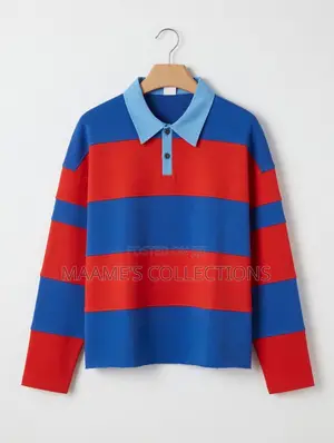 Men’s -Striped Long-Sleeve Polo Shirt